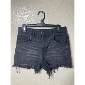 BDG Urban Outfitters Shorts W 29 Sustain Black Denim Whiskered Raw Hem